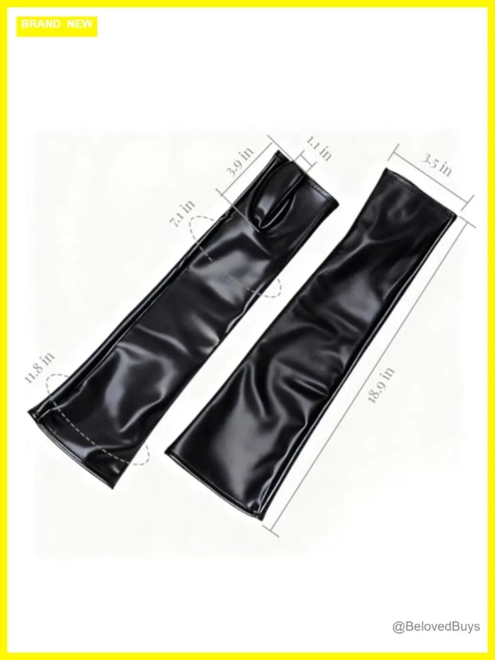 Faux Leather Arm Warmers Fingerless Gloves Halloween Costume Cosplay Long